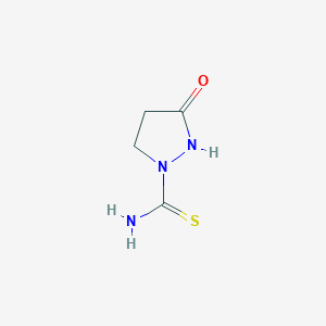 molecular formula C4H7N3OS B12857095 3-Oxopyrazolidine-1-carbothioamide 