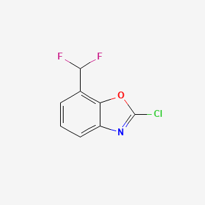 molecular formula C8H4ClF2NO B12857097 2-Chloro-7-(difluoromethyl)benzo[d]oxazole 