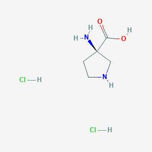 molecular formula C5H12Cl2N2O2 B12857119 (R)-3-Aminopyrrolidine-3-carboxylic acid dihydrochloride 