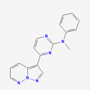 molecular formula C17H14N6 B12857135 N-methyl-N-phenyl-4-pyrazolo[1,5-b]pyridazin-3-ylpyrimidin-2-amine 