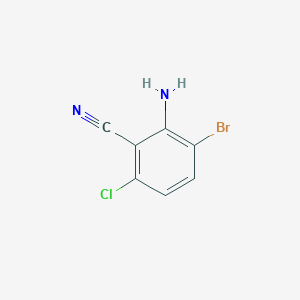 molecular formula C7H4BrClN2 B12857138 2-Amino-3-bromo-6-chlorobenzonitrile 