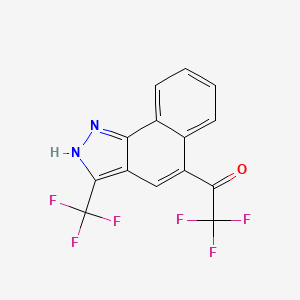 molecular formula C14H6F6N2O B12857177 2,2,2-Trifluoro-1-[3-(trifluoromethyl)-1H-benzo[g]indazol-5-yl]ethanone 