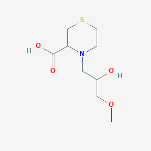 molecular formula C9H17NO4S B12857187 4-(2-Hydroxy-3-methoxypropyl)thiomorpholine-3-carboxylic acid 