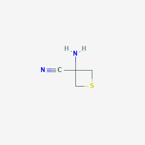 molecular formula C4H6N2S B12857211 3-Aminothietane-3-carbonitrile 