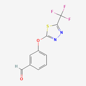 3-{[5-(Trifluoromethyl)-1,3,4-thiadiazol-2-yl]oxy}benzaldehyde