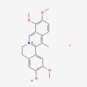 molecular formula C21H22INO4 B12857260 3-Hydroxy-2,9,10-trimethoxy-13-methyl-5,6-dihydroisoquinolino[3,2-a]isoquinolin-7-ium iodide 