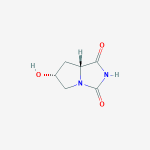 molecular formula C6H8N2O3 B12857271 (6R,7AR)-6-hydroxytetrahydro-1H-pyrrolo[1,2-c]imidazole-1,3(2H)-dione 