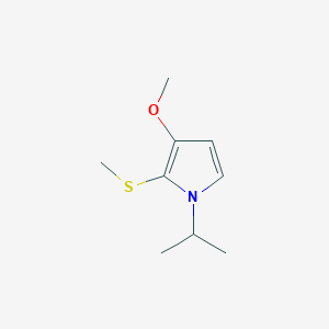 molecular formula C9H15NOS B12857290 1-Isopropyl-3-methoxy-2-(methylthio)-1H-pyrrole 