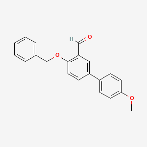 molecular formula C21H18O3 B12857296 4-(Benzyloxy)-4'-methoxy[1,1'-biphenyl]-3-carbaldehyde 