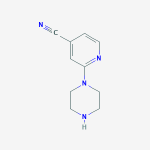 molecular formula C10H12N4 B1285747 2-(哌嗪-1-基)异烟腈 CAS No. 305381-05-9