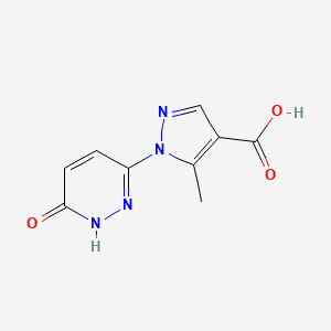 molecular formula C9H8N4O3 B1285748 5-methyl-1-(6-oxo-1,6-dihydropyridazin-3-yl)-1H-pyrazole-4-carboxylic acid 