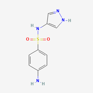 molecular formula C9H10N4O2S B12857514 4-amino-N-(1H-pyrazol-4-yl)benzenesulfonamide 