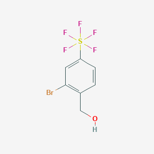 molecular formula C7H6BrF5OS B12857595 2-Bromo-4-(pentafluorothio)benzyl alcohol 