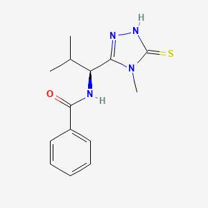 molecular formula C14H18N4OS B12857614 N-[(S)-1-(5-Mercapto-4-methyl-4H-[1,2,4]triazol-3-yl)-2-methyl-propyl]-benzamide 