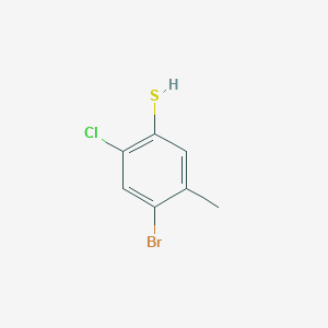 molecular formula C7H6BrClS B12857639 4-Bromo-2-chloro-5-methylbenzenethiol 