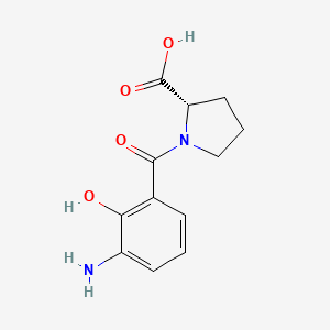 molecular formula C12H14N2O4 B12857671 (S)-1-(3-Amino-2-hydroxybenzoyl)pyrrolidine-2-carboxylic acid CAS No. 473734-10-0