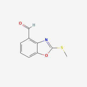 molecular formula C9H7NO2S B12857679 2-(Methylthio)benzo[d]oxazole-4-carboxaldehyde 