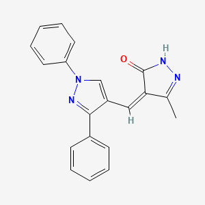 4-((1,3-Diphenyl-1H-pyrazol-4-yl)methylene)-5-methyl-2,4-dihydro-3H-pyrazol-3-one