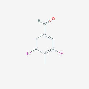 molecular formula C8H6FIO B12857772 3-Fluoro-5-iodo-4-methylbenzaldehyde 