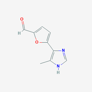 molecular formula C9H8N2O2 B12857783 5-(4-Methyl-1H-imidazol-5-yl)furan-2-carbaldehyde 