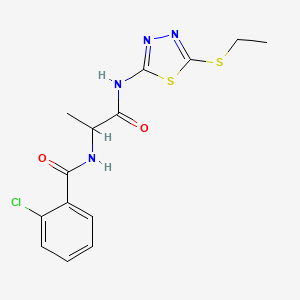 2-Chloro-N-(1-((5-(ethylthio)-1,3,4-thiadiazol-2-yl)amino)-1-oxopropan-2-yl)benzamide