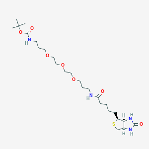 molecular formula C25H46N4O7S B12857875 tert-butyl (15-oxo-19-((3aS,4S,6aR)-2-oxohexahydro-1H-thieno[3,4-d]imidazol-4-yl)-4,7,10-trioxa-14-azanonadecyl)carbamate 