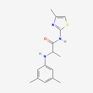 molecular formula C15H19N3OS B12857902 2-(3,5-Dimethyl-phenylamino)-N-(4-methyl-thiazol-2-yl)-propionamide 