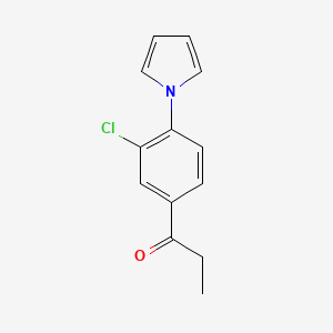 molecular formula C13H12ClNO B12857916 1-(3-chloro-4-(1H-pyrrol-1-yl)phenyl)propan-1-one 