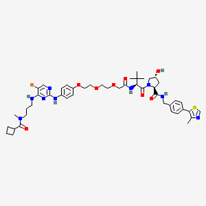 (2S,4R)-1-((S)-2-(2-(2-(2-(4-((5-Bromo-4-((3-(N-methylcyclobutanecarboxamido)propyl)amino)pyrimidin-2-yl)amino)phenoxy)ethoxy)ethoxy)acetamido)-3,3-dimethylbutanoyl)-4-hydroxy-N-(4-(4-methylthiazol-5-yl)benzyl)pyrrolidine-2-carboxamide