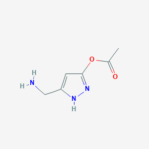 5-(Aminomethyl)-1H-pyrazol-3-yl acetate