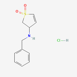 molecular formula C11H14ClNO2S B1285851 3-(Benzylamino)-2,3-dihydrothiophene 1,1-dioxide hydrochloride CAS No. 61322-63-2