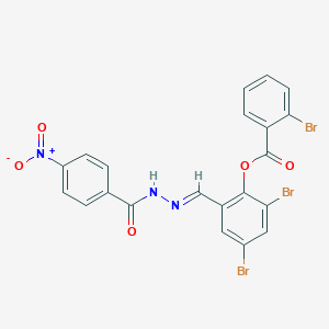 2,4-Dibromo-6-((2-(4-nitrobenzoyl)hydrazono)methyl)phenyl 2-bromobenzoate