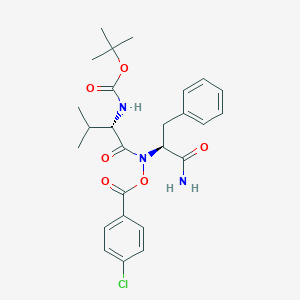 [[(2S)-1-amino-1-oxo-3-phenylpropan-2-yl]-[(2S)-3-methyl-2-[(2-methylpropan-2-yl)oxycarbonylamino]butanoyl]amino] 4-chlorobenzoate