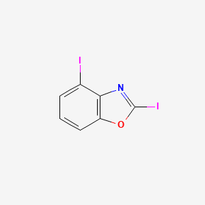 molecular formula C7H3I2NO B12859231 2,4-Diiodobenzo[d]oxazole 