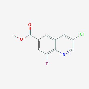 molecular formula C11H7ClFNO2 B12859232 Methyl 3-chloro-8-fluoroquinoline-6-carboxylate 