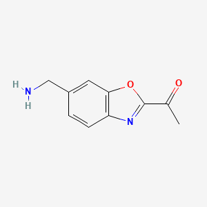 molecular formula C10H10N2O2 B12859248 1-(6-(Aminomethyl)benzo[d]oxazol-2-yl)ethanone 