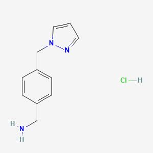 molecular formula C11H14ClN3 B1285930 (4-((1H-吡唑-1-基)甲基)苯基)甲胺盐酸盐 CAS No. 904696-62-4