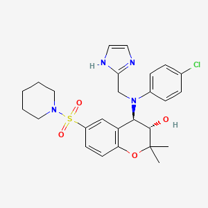 (3S,4R)-4-[4-chloro-N-(1H-imidazol-2-ylmethyl)anilino]-2,2-dimethyl-6-piperidin-1-ylsulfonyl-3,4-dihydrochromen-3-ol