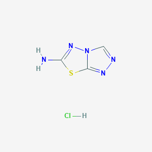 molecular formula C3H4ClN5S B12859368 [1,2,4]Triazolo[3,4-b][1,3,4]thiadiazol-6-amine hydrochloride 