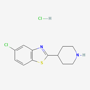 molecular formula C12H14Cl2N2S B1285951 5-Chloro-2-piperidin-4-yl-1,3-benzothiazole hydrochloride CAS No. 1052543-21-1