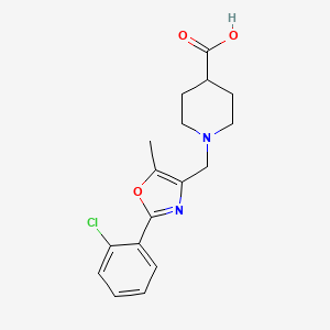 1-((2-(2-Chlorophenyl)-5-methyloxazol-4-yl)methyl)piperidine-4-carboxylic acid