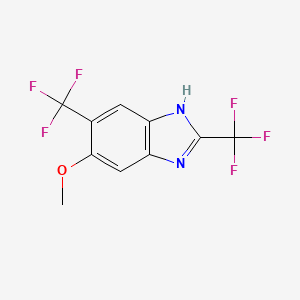 molecular formula C10H6F6N2O B12859701 5-Methoxy-2,6-bis(trifluoromethyl)-1H-benzimidazole 