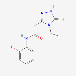 2-(4-Ethyl-5-mercapto-4H-[1,2,4]triazol-3-yl)-N-(2-fluoro-phenyl)-acetamide