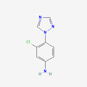molecular formula C8H7ClN4 B1285986 3-chloro-4-(1H-1,2,4-triazol-1-yl)aniline CAS No. 856452-74-9