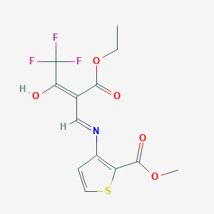 Methyl 3-{[2-(ethoxycarbonyl)-4,4,4-trifluoro-3-oxobut-1-enyl]amino}thiophene-2-carboxylate