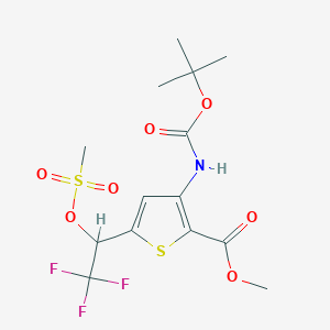 Methyl 3-((tert-butoxycarbonyl)amino)-5-(2,2,2-trifluoro-1-((methylsulfonyl)oxy)ethyl)thiophene-2-carboxylate