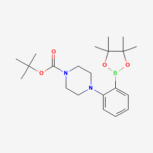 molecular formula C21H33BN2O4 B1286012 tert-Butyl 4-(2-(4,4,5,5-tetramethyl-1,3,2-dioxaborolan-2-yl)phenyl)piperazine-1-carboxylate CAS No. 1073354-59-2