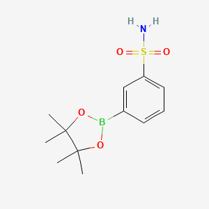 molecular formula C12H18BNO4S B1286015 3-(4,4,5,5-Tetramethyl-1,3,2-dioxaborolan-2-YL)benzenesulfonamide CAS No. 486422-08-6