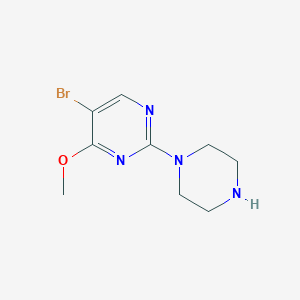 molecular formula C9H13BrN4O B1286018 5-Bromo-4-methoxy-2-(piperazin-1-yl)pyrimidine CAS No. 885267-38-9