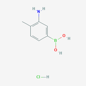 molecular formula C7H11BClNO2 B1286028 3-氨基-4-甲基苯基硼酸盐酸盐 CAS No. 352525-95-2